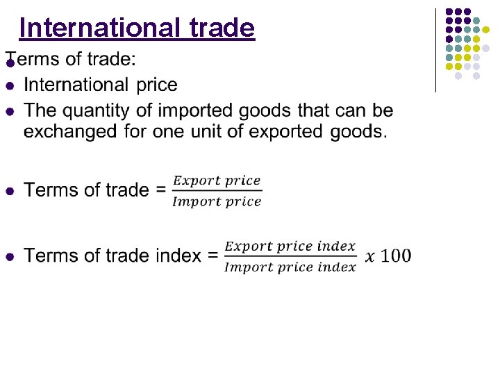 International trade l 