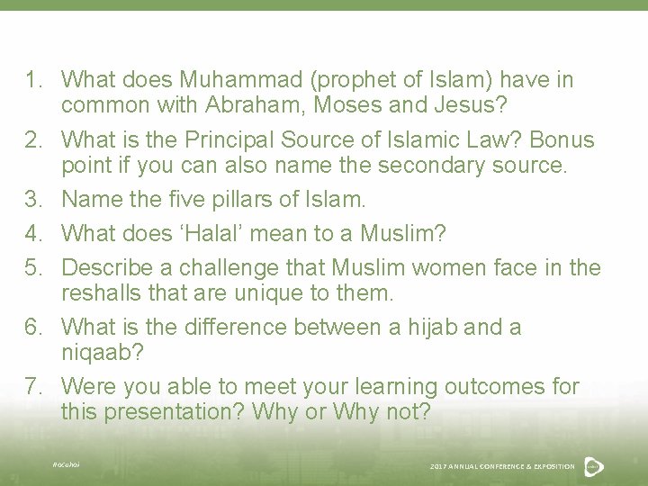 1. What does Muhammad (prophet of Islam) have in common with Abraham, Moses and