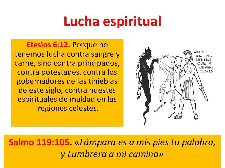 Lucha espiritual Efesios 6: 12. Porque no tenemos lucha contra sangre y carne, sino