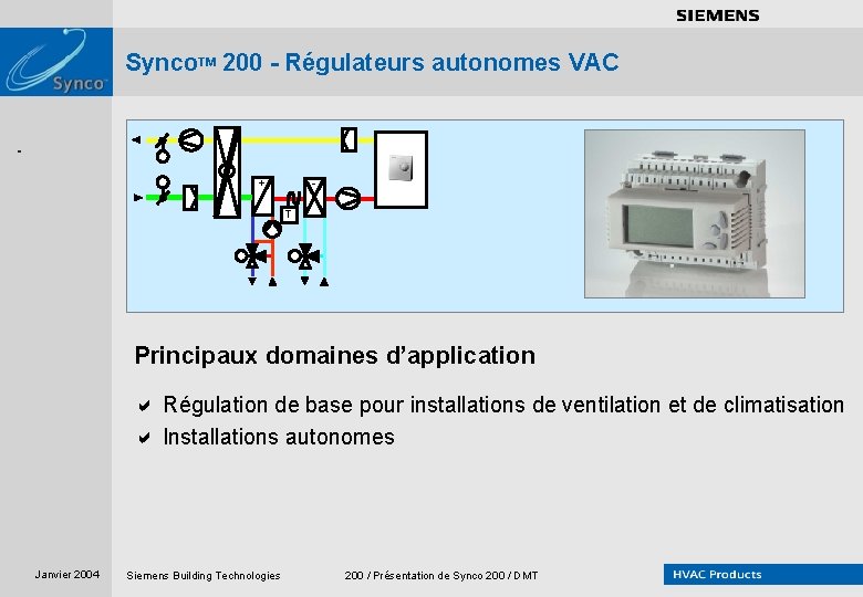 . . . . Synco. TM 200 - Régulateurs autonomes VAC - + T