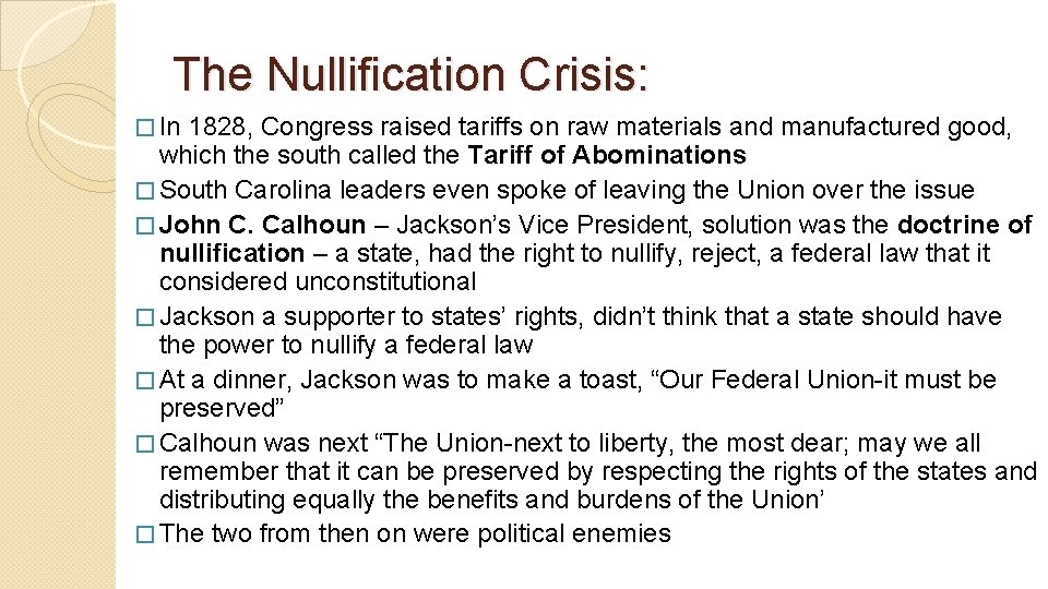 Chapter 12 The Age of Jackson 1824 1840