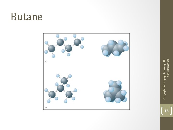 Copyright © Cengage Learning. All rights reserved Butane 16 