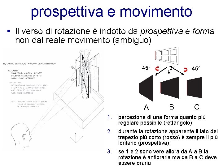 prospettiva e movimento § Il verso di rotazione è indotto da prospettiva e forma
