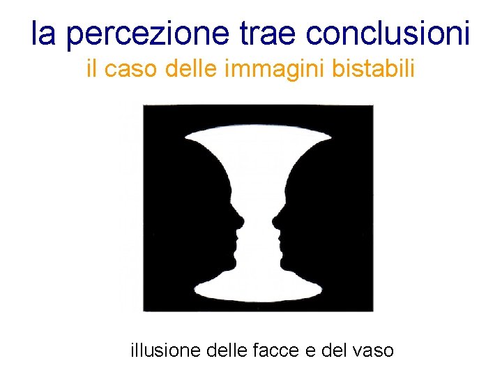 la percezione trae conclusioni il caso delle immagini bistabili illusione delle facce e del