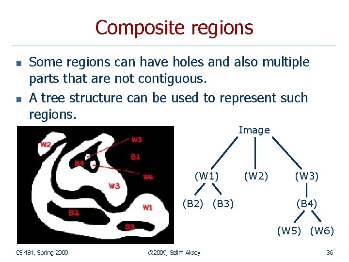 Composite regions n n Some regions can have holes and also multiple parts that