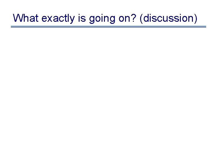 What exactly is going on? (discussion) What exactly is going on? (discussion)