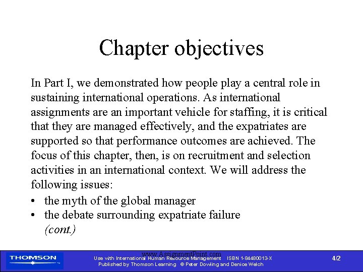 Chapter objectives In Part I, we demonstrated how people play a central role in