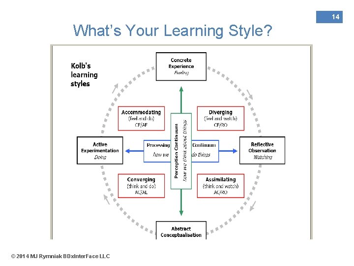 14 What’s Your Learning Style? © 2014 MJ Rymniak BDx. Inter. Face LLC 