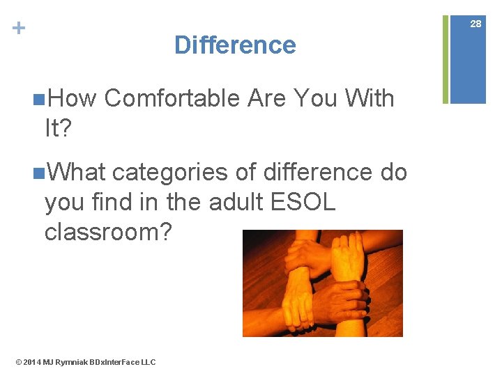 + 28 Difference n. How Comfortable Are You With It? n. What categories of