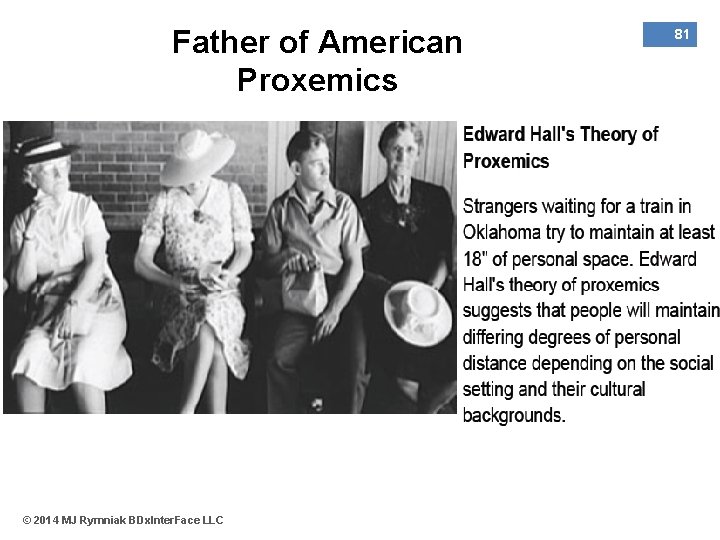 Father of American Proxemics © 2014 MJ Rymniak BDx. Inter. Face LLC 81 