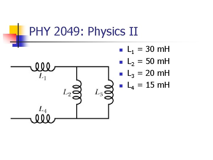 PHY 2049: Physics II n n L 1 L 2 L 3 L 4