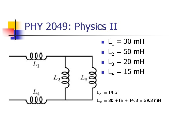 PHY 2049: Physics II n n L 1 L 2 L 3 L 4