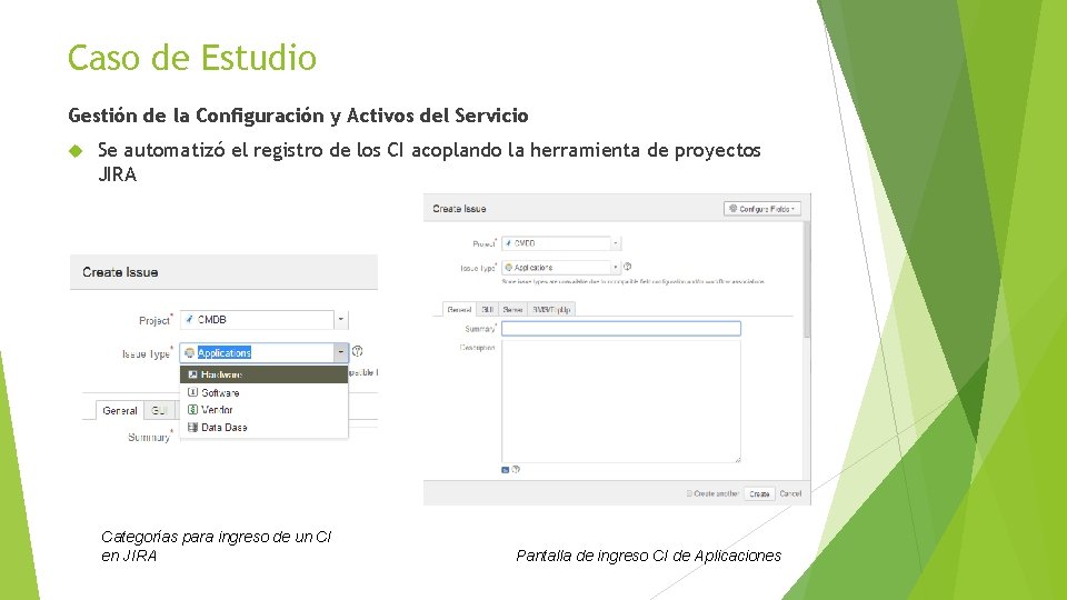Caso de Estudio Gestión de la Configuración y Activos del Servicio Se automatizó el