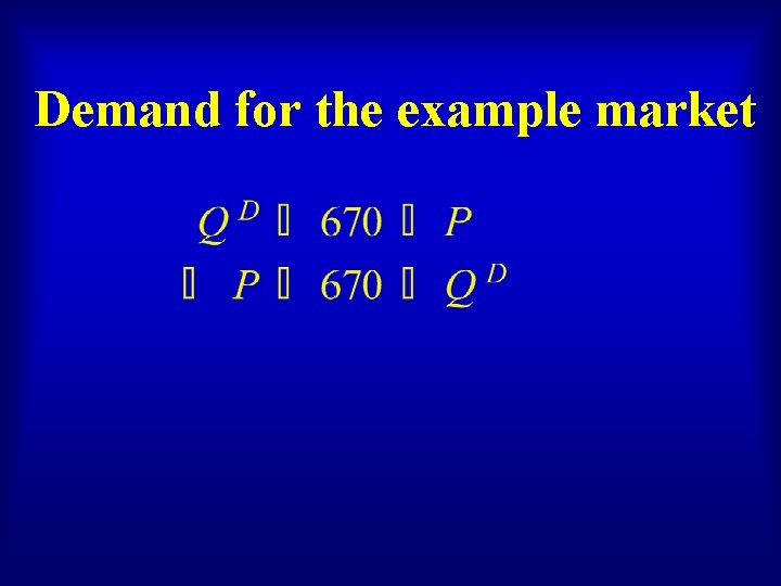 Demand for the example market 