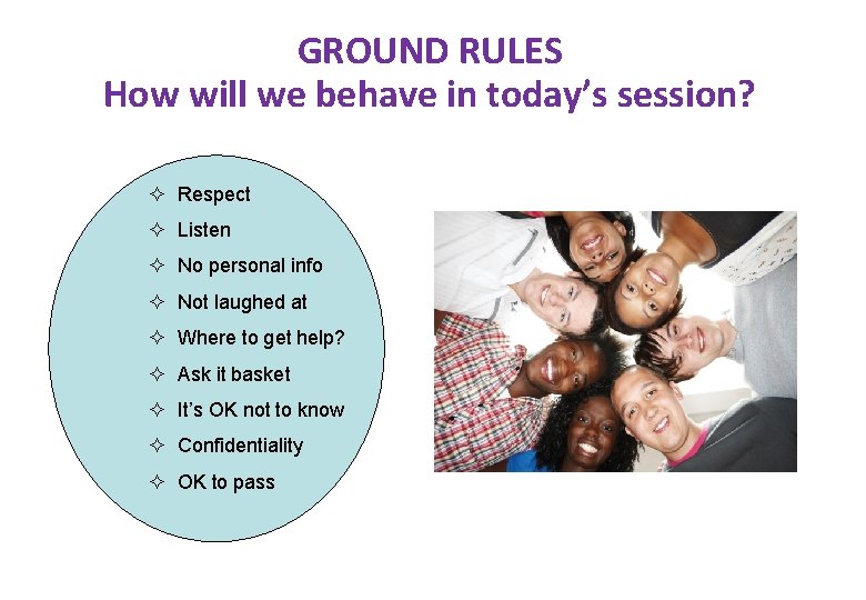 GROUND RULES How will we behave in today’s session? ² Respect ² Listen ²