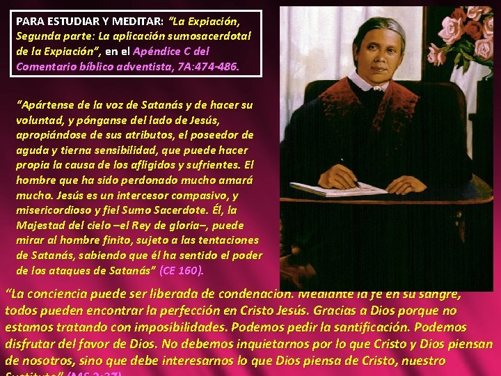 PARA ESTUDIAR Y MEDITAR: “La Expiación, Segunda parte: La aplicación sumosacerdotal de la Expiación”,