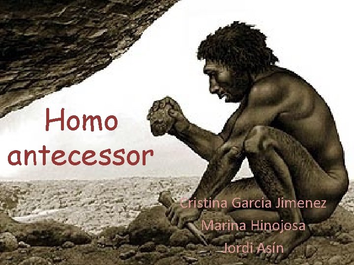 Homo antecessor Cristina Garcia Jimenez Marina Hinojosa Jordi Asín 