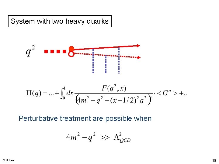 System with two heavy quarks Perturbative treatment are possible when S H Lee 10