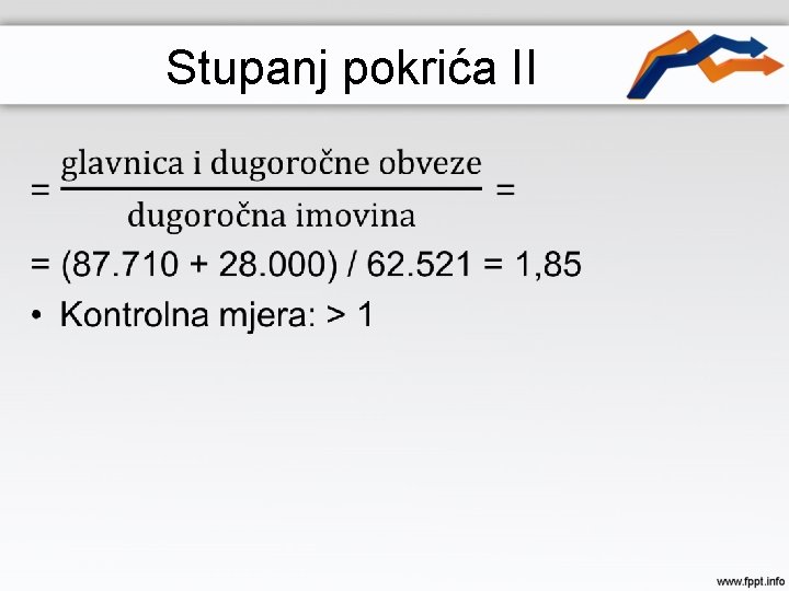 Stupanj pokrića II • 