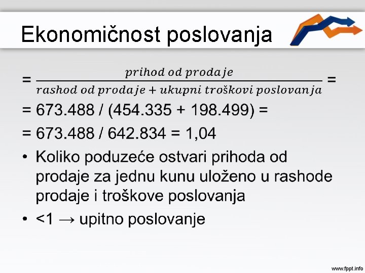 Ekonomičnost poslovanja • 