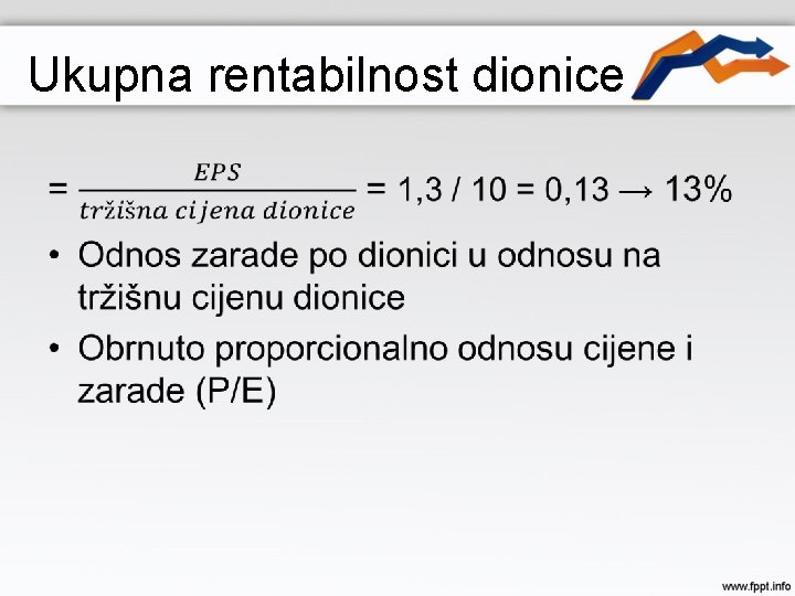 Ukupna rentabilnost dionice • 