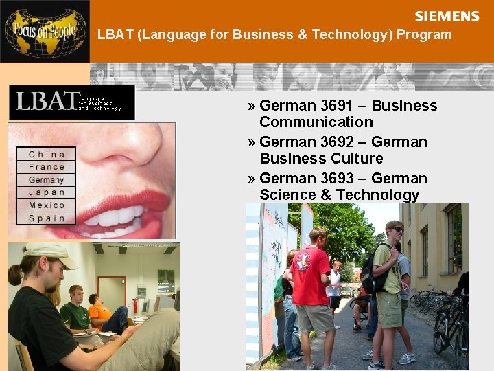 LBAT (Language for Business & Technology) Program » German 3691 – Business Communication »