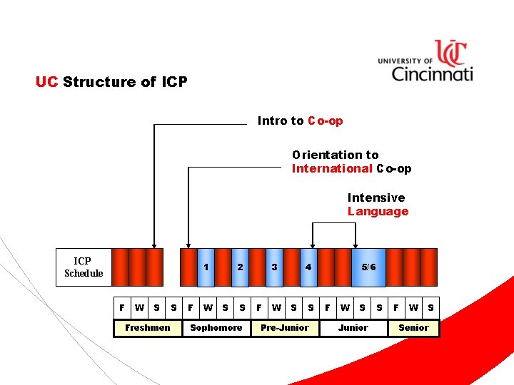 UC Structure of ICP Intro to Co-op Orientation to International Co-op Intensive Language ICP
