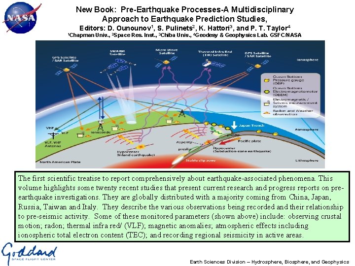 New Book: Pre-Earthquake Processes-A Multidisciplinary Approach to Earthquake Prediction Studies, Editors: D. Ounounov 1,