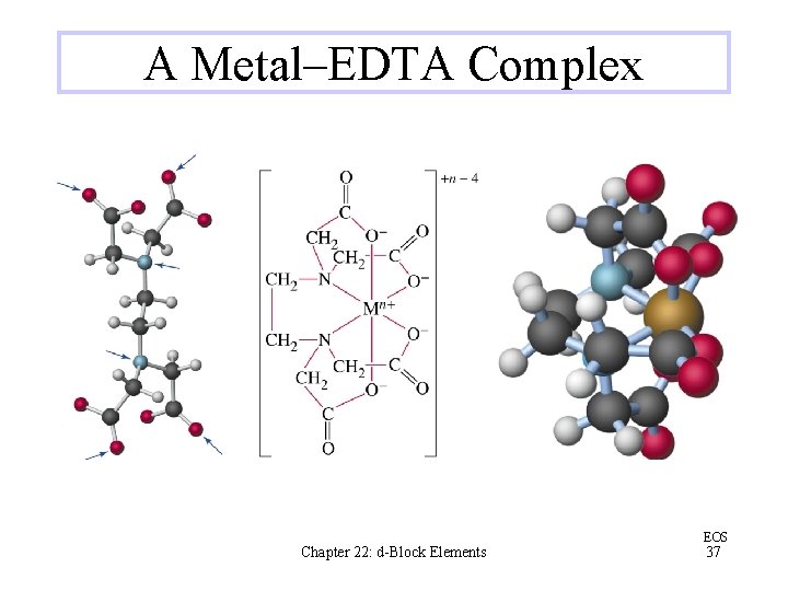 A Metal–EDTA Complex Chapter 22: d-Block Elements EOS 37 