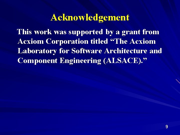 Acknowledgement This work was supported by a grant from Acxiom Corporation titled “The Acxiom