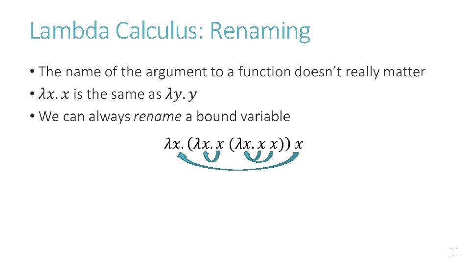 Lambda Calculus: Renaming • 11 