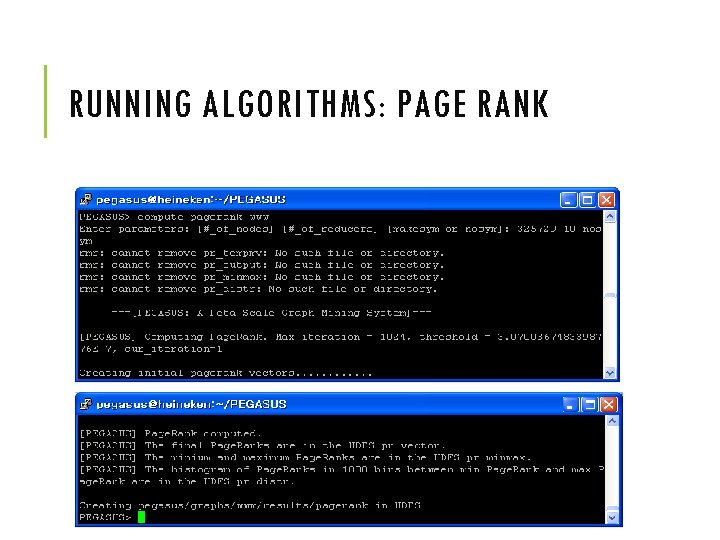 RUNNING ALGORITHMS: PAGE RANK 