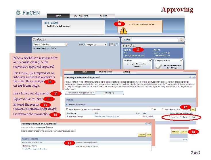 Approving 10 11 Mocha Nicholson registered for an in-house class (1 st-line supervisor approval