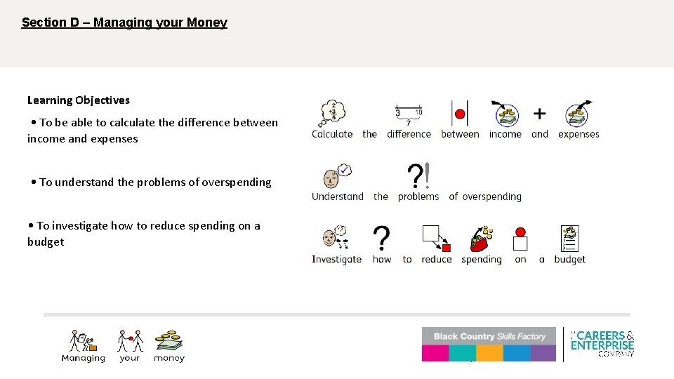 Section D – Managing your Money Learning Objectives • To be able to calculate