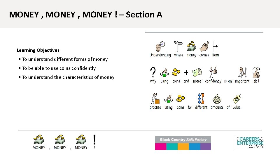 MONEY , MONEY ! – Section A Learning Objectives • To understand different forms