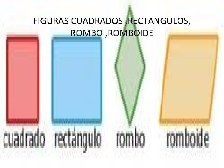 FIGURAS CUADRADOS , RECTANGULOS, ROMBOIDE 