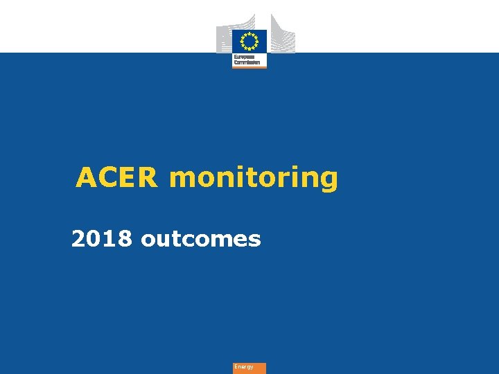 ACER monitoring 2018 outcomes Energy 