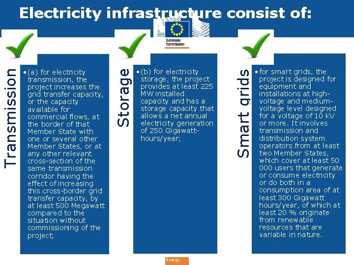  • (b) for electricity storage, the project provides at least 225 MW installed