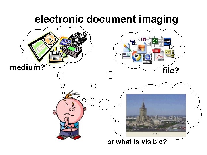 electronic document imaging medium? file? or what is visible? 