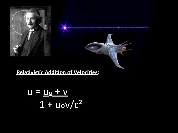 Relativistic Addition of Velocities: u = uo + v 1 + uov/c² 