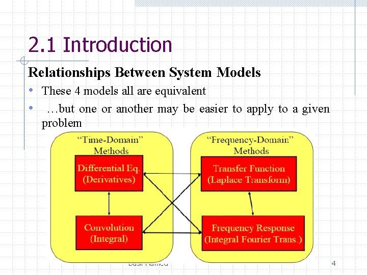 2. 1 Introduction Relationships Between System Models • These 4 models all are equivalent