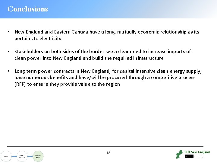 Conclusions • New England Eastern Canada have a long, mutually economic relationship as its