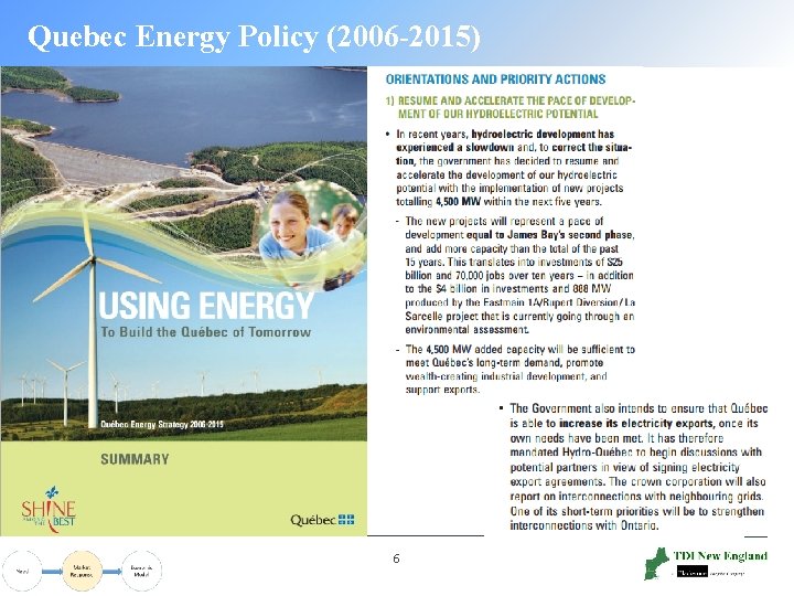 Quebec Energy Policy (2006 -2015) 6 
