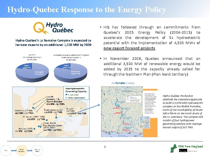 Hydro-Quebec Response to the Energy Policy Hydro-Québec’s La Romaine Complex is expected to increase