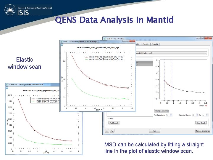 QENS Data Analysis in Mantid Elastic window scan MSD can be calculated by fitting