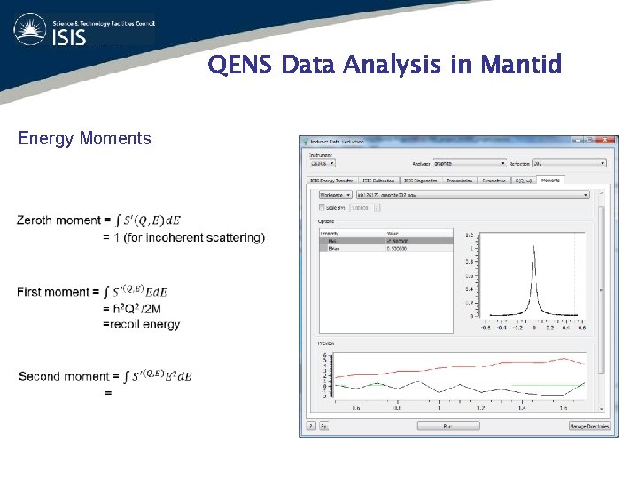 QENS Data Analysis in Mantid Energy Moments 