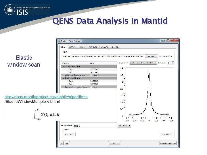 QENS Data Analysis in Mantid Elastic window scan 