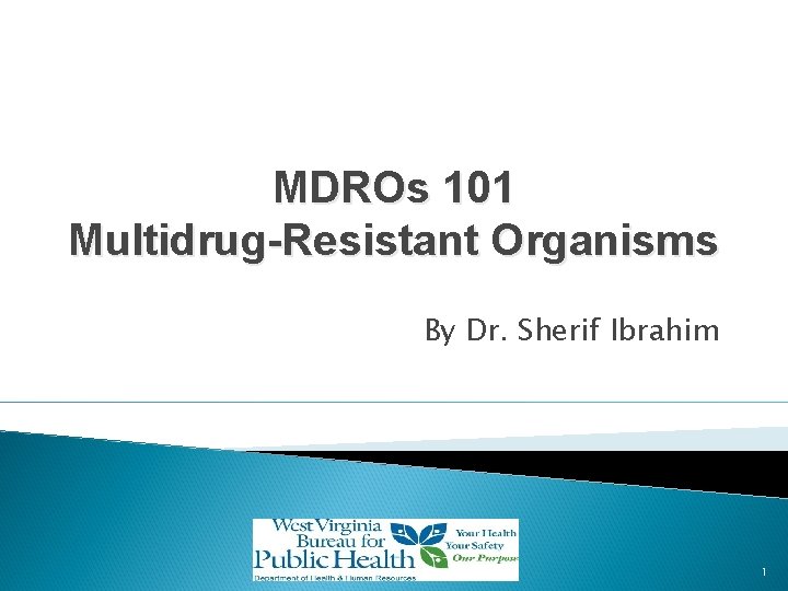 MDROs 101 Multidrug-Resistant Organisms By Dr. Sherif Ibrahim 1 