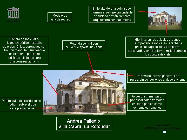 Claseshistoria Elabora en los cuatro lados un pórtico hexástilo de orden jónico, coronados con