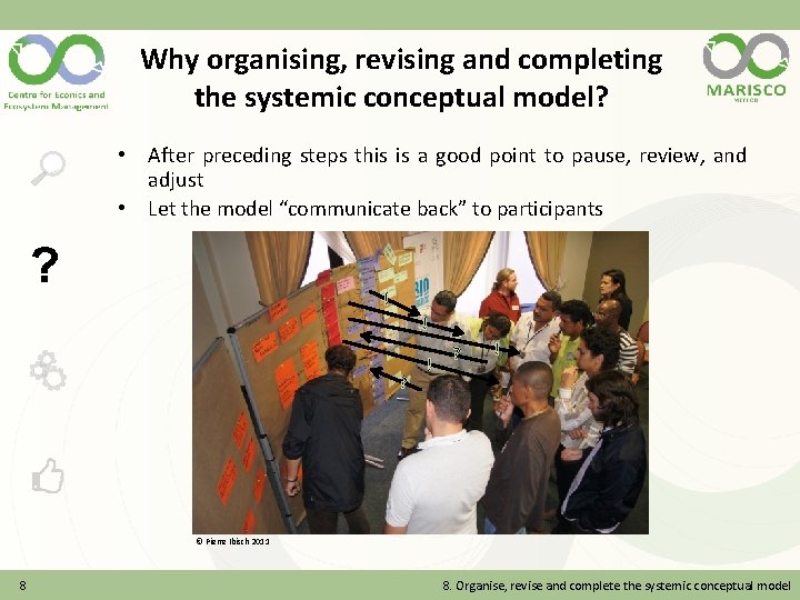 Why organising, revising and completing the systemic conceptual model? • After preceding steps this